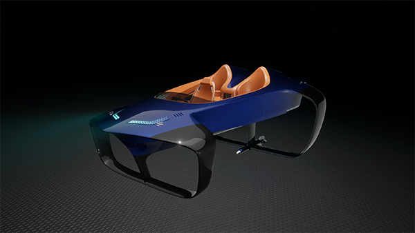 ALAQUA electric hydrofoil boat; official brand product rendering, not an exhibition photograph